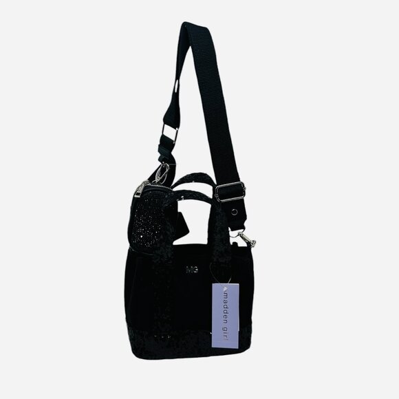 Steve Madden Sequin Small Bags & Handbags for Women for sale  NWT Steve Madden Madden Girl Glimmer Glitz Sequin Mini Crossbody | Black